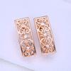 LSOOYH серьги-клипсы цвета розового золота, модные серьги для женщин, квадратные серьги-гвоздики с кубическим цирконием, ювелирные изделия