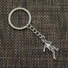 Fashion 30mm Key Ring Metal Key Chain Keychain Jewelry Antique Silver Color Plated Soccer Player Sporter 30x13mm Pendant