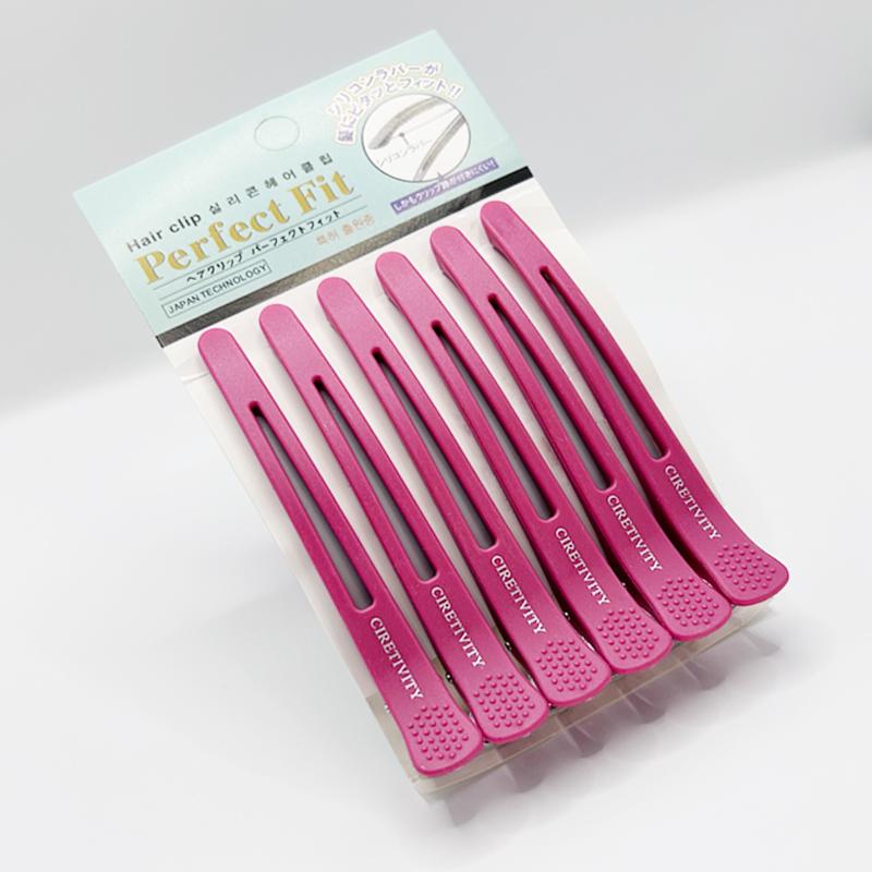 6Pcs Professional Hair Clips For Styling Sectioning Anti-Slip No-Trace Duck Billed Hair Clips With Silicone Band Salon And Home