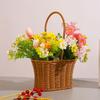 Brown Handhold Weaving Basket with Handle Hanging Basket Creative Flower Basket