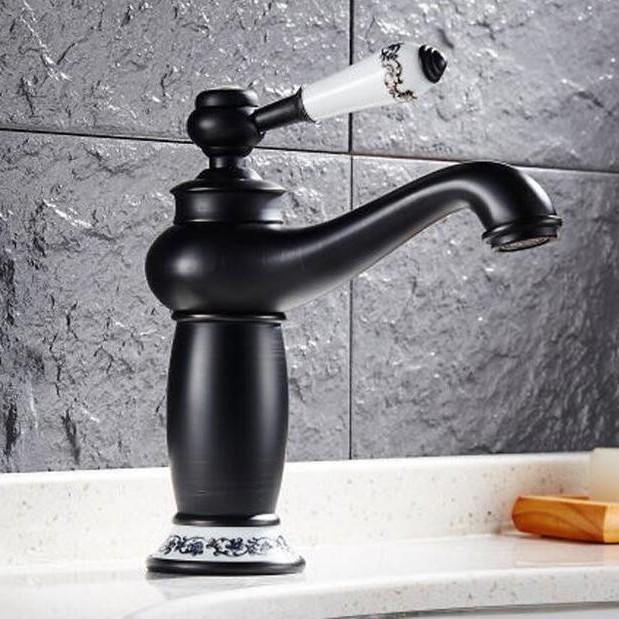 Роскошный смеситель для раковины, европейский ретро, однорычажный, античная бронза, для холодной и горячей воды, смеситель для раковины