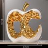 Ceramic Sculpture Desk Decoration Ornaments Creative Apple Statue Room Aesthetic Decor Gold-plated Apple Hollow Out Crafts