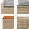 Sofa Set 6 pcs Beige and Light Grey Poly Rattan and Steel