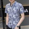 Summer Trend Men's Short-sleeved Ice Silk Shirt Short-sleeved Thin Blouse Handsome Shirt Men's Fashion Versatile Shirt