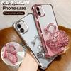 KEYSION Противоударный чехол с гальваническим покрытием для iPhone 11 12 Pro Max Прозрачный ТПУ с блестками и драгоценностями Подставка в виде лебедя Задняя крышка для iPhone 11