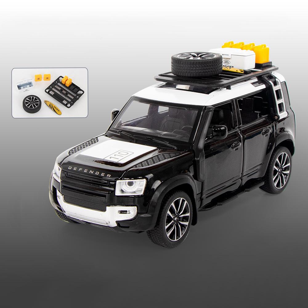 1/32 Land Rover Defender с инструментами Литые из сплава и игрушечные транспортные средства Модель игрушечной машины Коллекция со звуком и светом Детская игрушка Подарок
