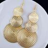Attractive Pendant Earrings 3 Layers Round Drop Long Graceful