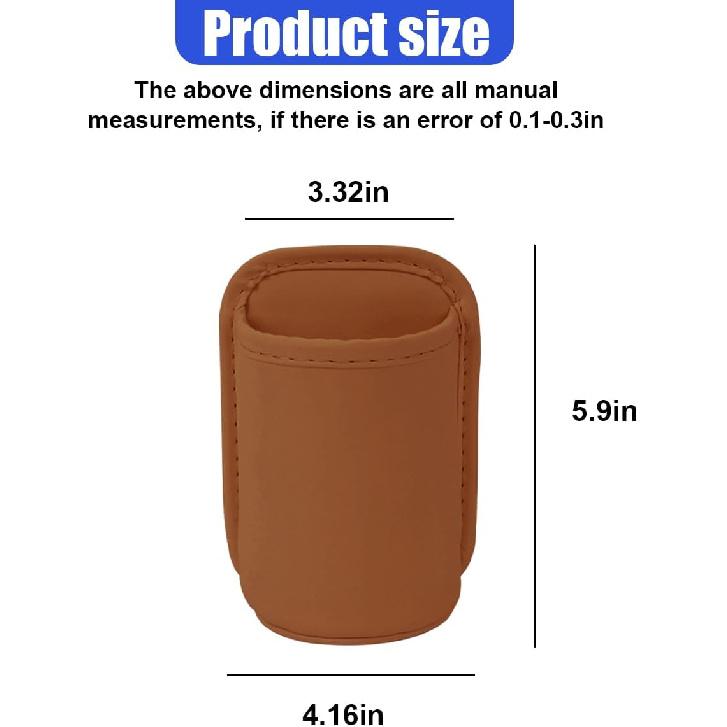 Leather Car Cup Holder, Hanging Automotive Back Seat Bottle Holders, Scratch-Resistant Vehicle Door Drink Holder, Clip-On Auto Organizer Accessories