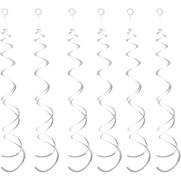 30 Pieces Gold Hanging Swirl Decorations Plastic Streamer Party Swirl Spiral Decorations for Ceiling, Wedding Baby Shower Birthday Party Supply