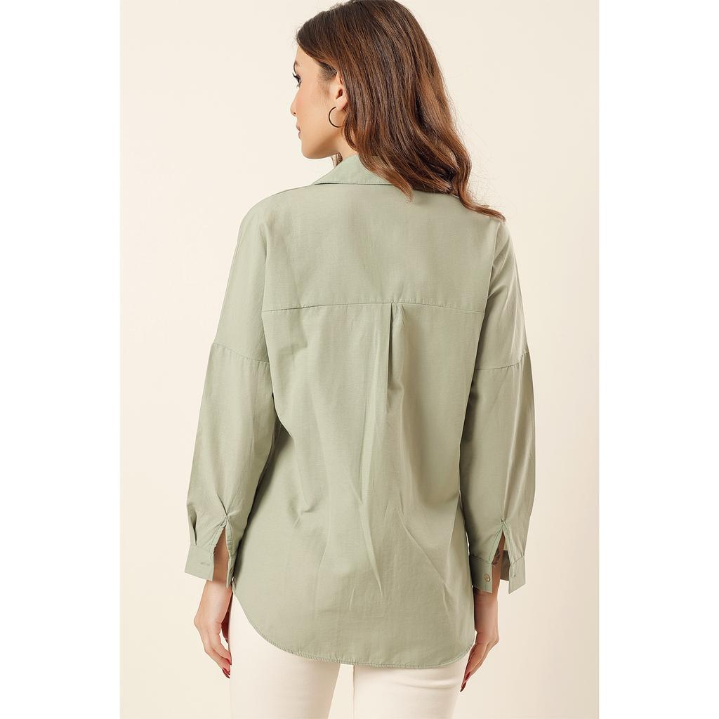 Длинная базовая рубашка оверсайз