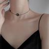 Korean Camellia Necklaces Gothic Black Rose Short Necklace Neck Chains Choker