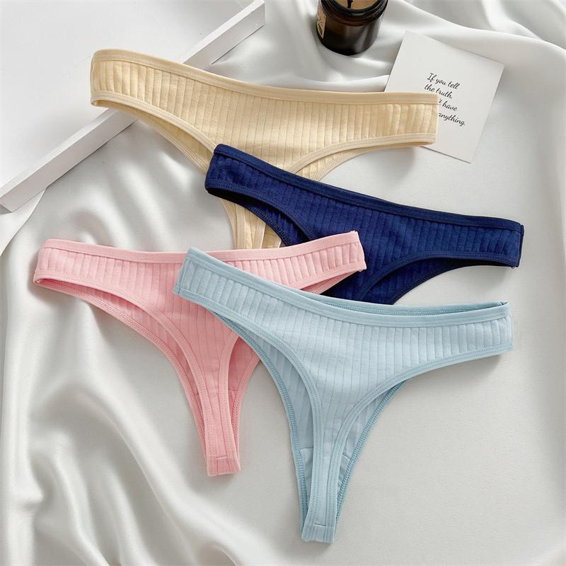 Allofme Cotton Panties for Woman Comfortable Panties Underwear Low-Rise Sexy T-Back Underwear S-XL