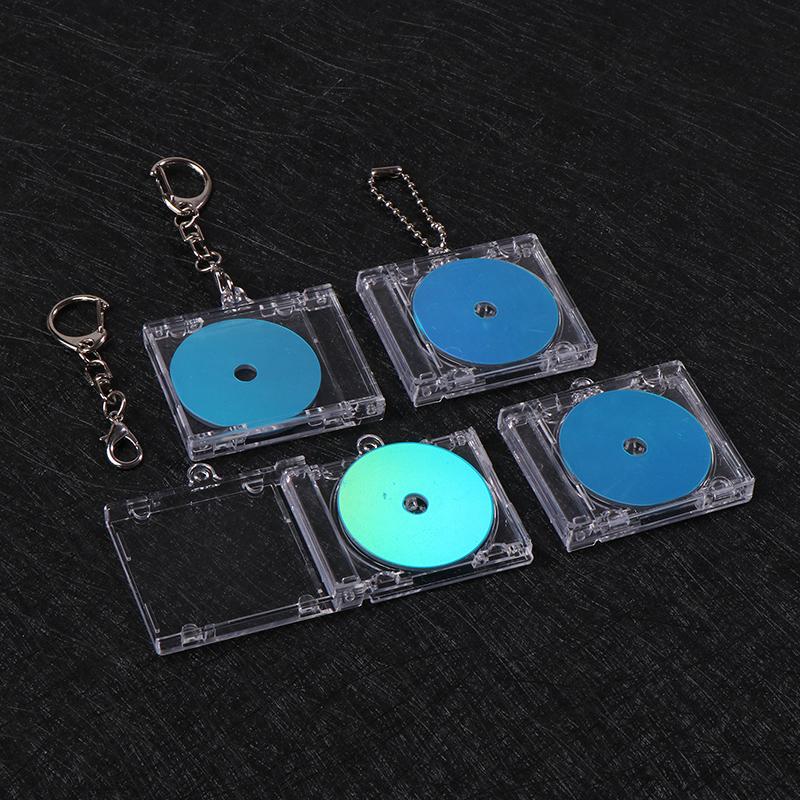 Mini CD Case Keychain for DIY Backpack Decor Blank Album Shape 1PC Retro Music Album Pendant Bag Hanging Accessory Creative