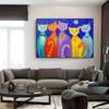 Graffiti Watercolor Animal Cat Canvas Painting Posters and Prints Nordic Walls