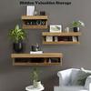 Wooden Storage Shelf with Secret Compartment Wall-Mounted Concealed Floating Shelf Living Room Home Office Multi-functional Organizer Rack