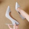 Fashion Shoes for Woman High Heels Pumps 10cm Tacones Pointed Toe Sexy Ladies Stilettos Wedding Shoes Internet Celebrity Heels Plus Size