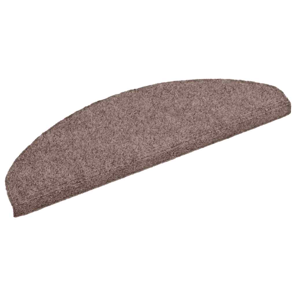 vidaXL Stufenmatten Selbstklebend 15 Stk. 65x21x4 cm Hellbraun Halbrund Groß