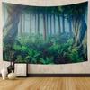 Гобелен с природным пейзажем, тропический лес, настенный гобелен в стиле хиппи, спальня, гостиная, общежитие университета, украшение дома, гобелен