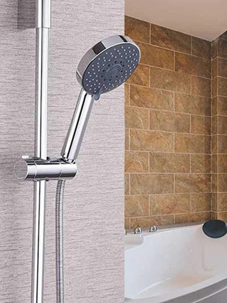 Кронштейн для держателя душевой лейки, Регулируемый держатель для душа под диаметр. Универсальный зажим-держатель 18 мм - 25 мм, Сменный ползунок для душевой штанги