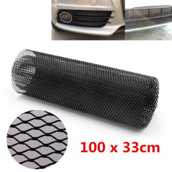 Universal Black Metal Car Bumper Hood Grille Radiator Mesh Cover Gitter 40"x13"