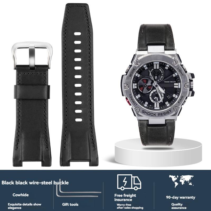 Ремешок из итальянской коровьей кожи и нейлона для Casio G-SHOCK GST-S130 S110 S120 W 130LB 100 W300, Мужской сменный ремешок GSR-B100
