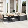 12-Piece Garden Sofa Set with Black Cushions Poly Rattan Acacia 3363470