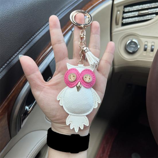 Брелок для ключей в виде совы, компактный, легкий, из искусственной кожи, подвеска для ключей, сумок, рюкзаков, аксессуаров