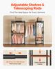 Clothing Garment Rack, Heavy Duty Clothes Rack, Freestanding Clothes Racks with Steel Frame, 363 kg Load Capacity Closet Wardrobe with Storage Shelves