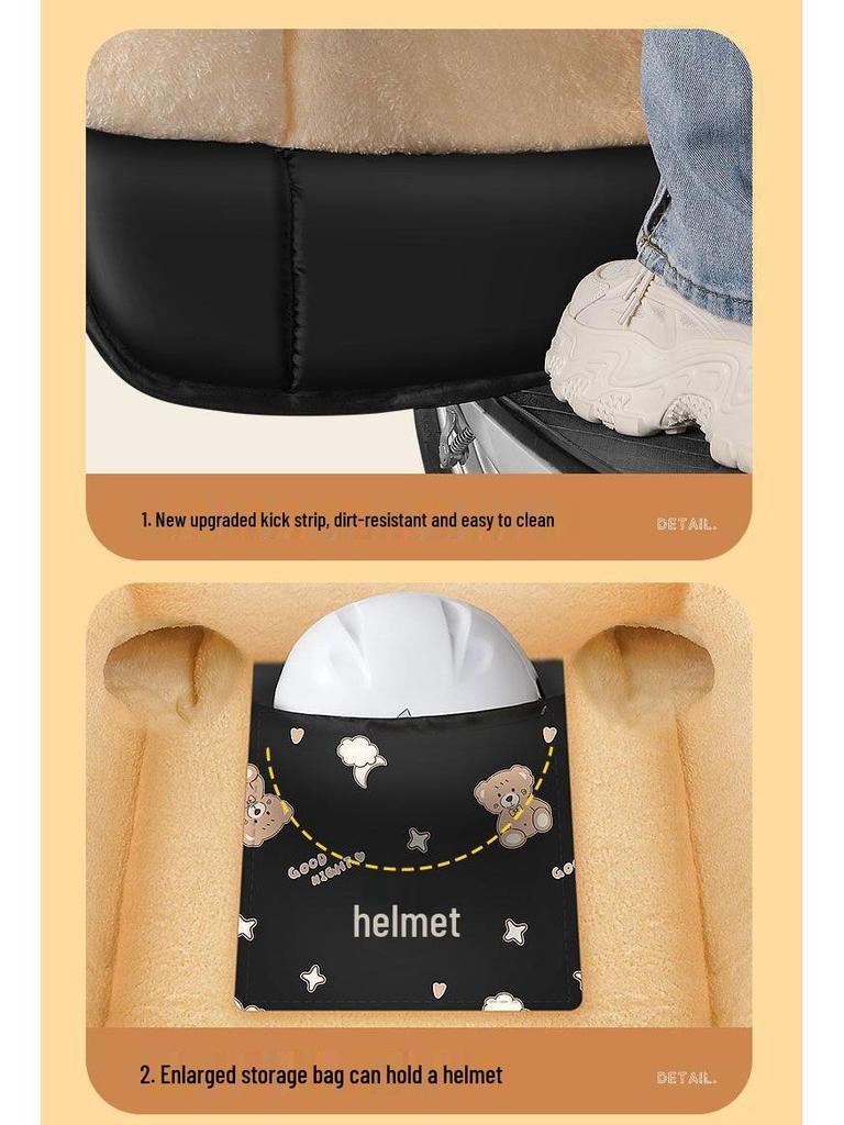 Зимний ветрозащитный чехол на лобовое стекло электромобиля с флисовой подкладкой и увеличенными наколенниками