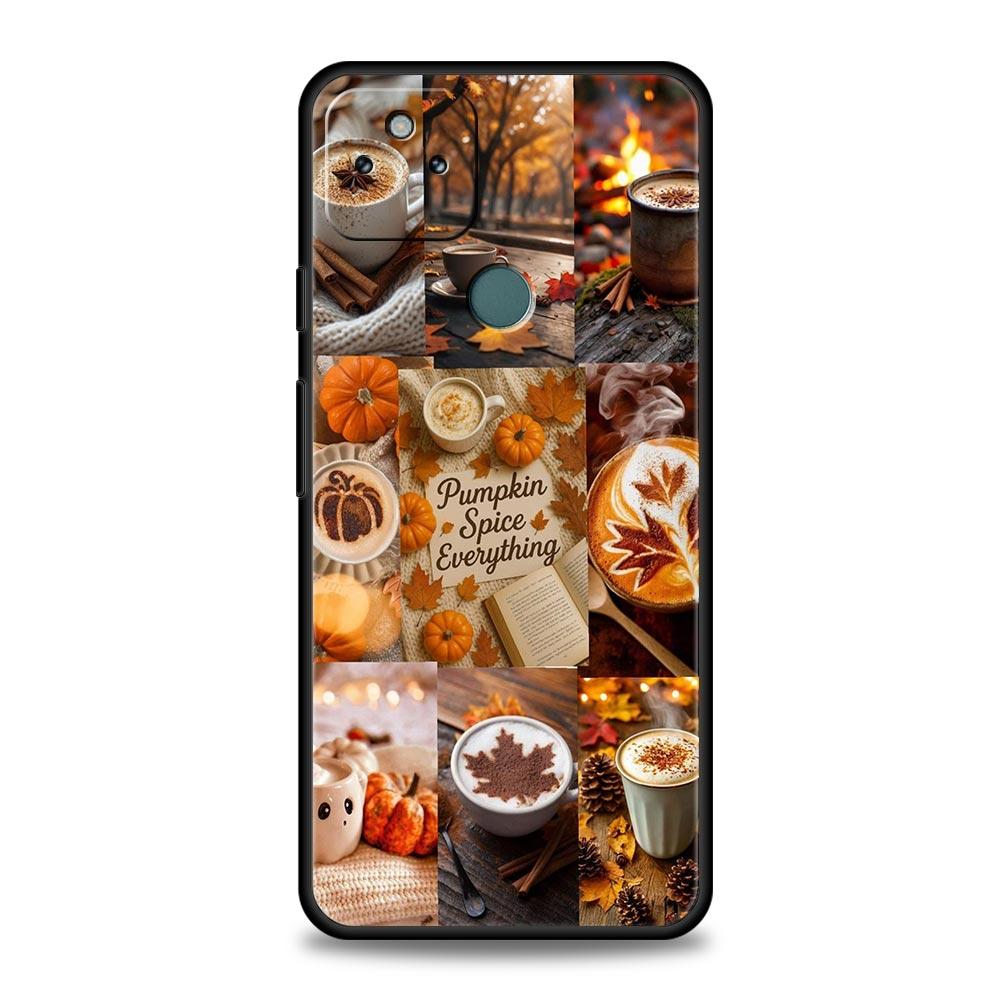Чехол для телефона 'Тыква Осенние Листья Кофе' для Google Pixel 10 9 8 7 6 9A 8A 7A 6A Pro Ударопрочный Мягкий ТПУ 9 Pro XL Чехол Сумка
