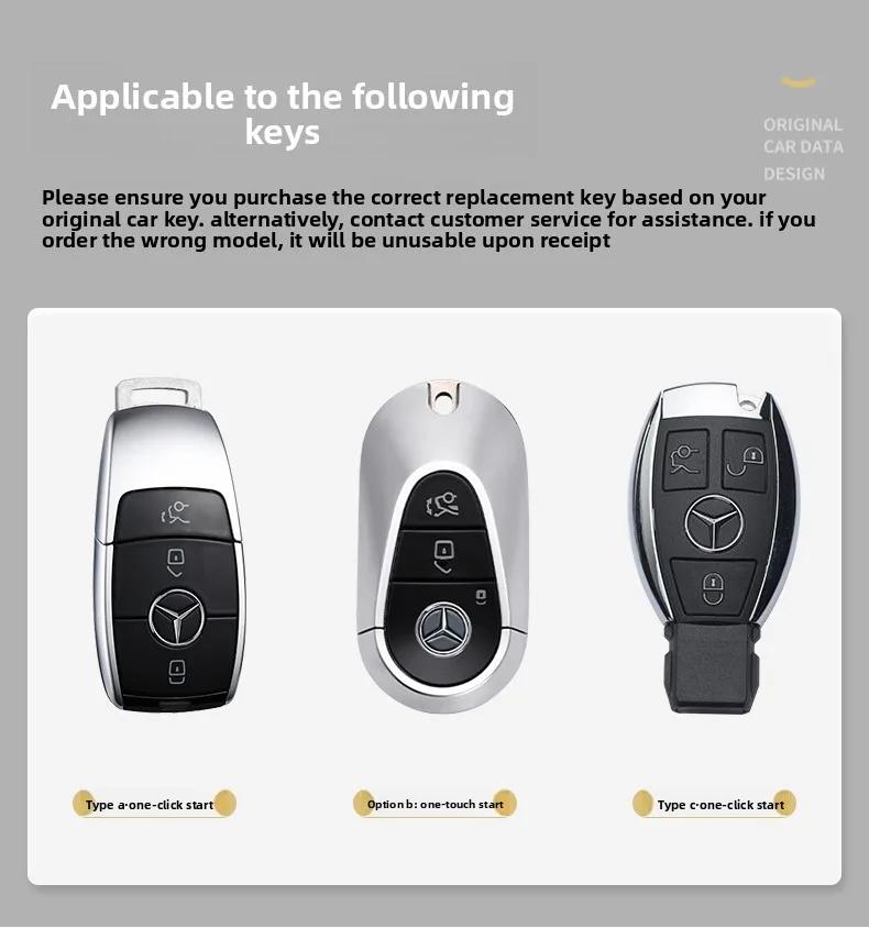 TGM3 Female Key Case for Mercedes Benz CLS CLA GL R SLK AMG A B C S Class 3 Button Remote Car Key Cover Holder Keychain Accessories