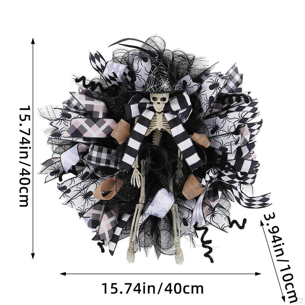 40 см венок на Хэллоуин искусственный череп декоративный универсальный приветственный знак украшение для стены, каминной доски,
