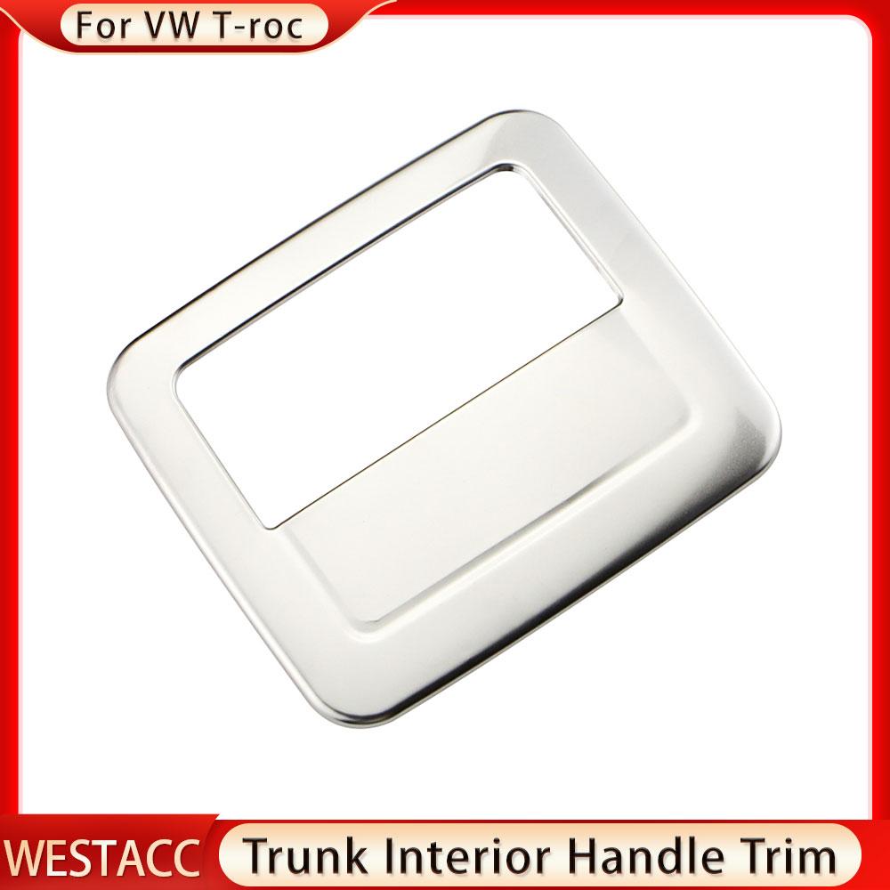Нержавеющая сталь, внутренняя ручка багажника автомобиля, декоративная наклейка, накладка для Volkswagen VW T-roc 2017-2022, интерьер
