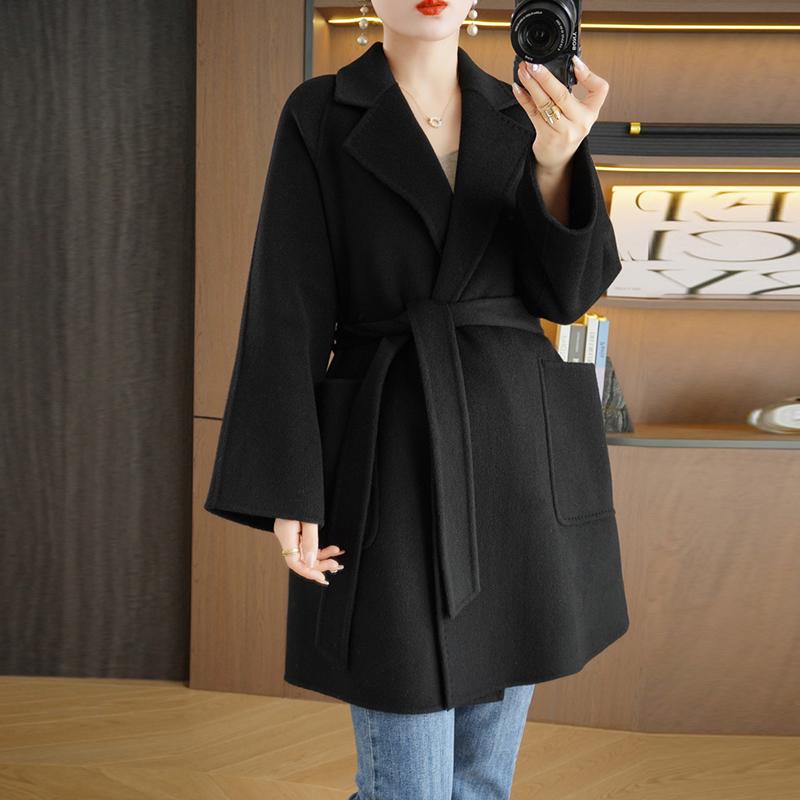 Женское пальто из 100% шерсти TIDENOVEL Осеннее шерстяное длинное пальто Ручной работы Пальто-бушлат Зимняя теплая шерстяная длинная куртка Пальто