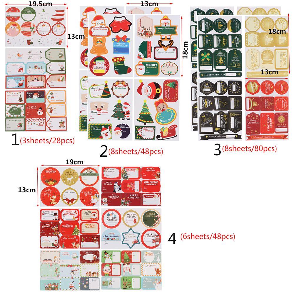 Biscuit Package Cookie Candy Tag Package Label Merry Christmas Xmas Ornament Gift Paper Sticker