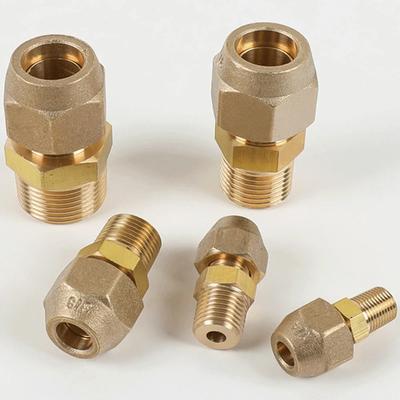 1/8" 1/4" 3/8" 1/2" 3/4" BSPP Наружная резьба к 6.35-19.05мм Трубка с развальцовкой 45 градусов Латунный фитинг-соединитель стандарта SAE Для кондиционера