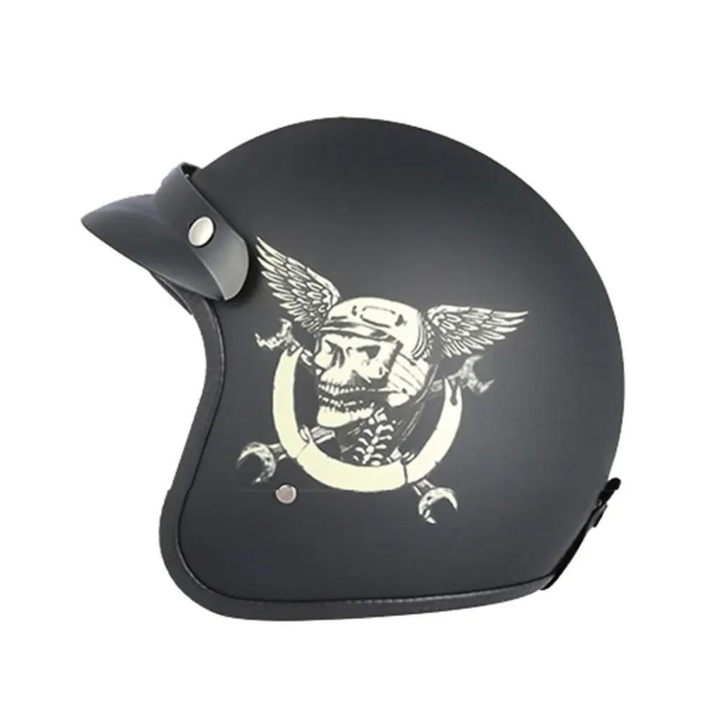 Ретро Открытый 3/4 Мотоциклетный Шлем Мотоциклетный Мото Мотокросс Винтажный каско Кафе Рейсер Мужской Женский Одобрено DOT Casque Capacetes