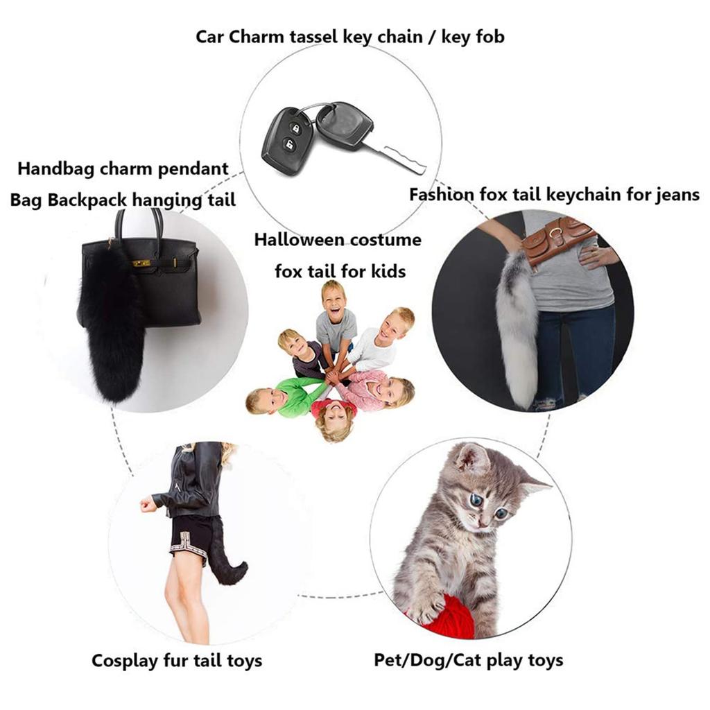 Plush Tail Keychain Role Play Toy Costume Keychain
