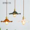 Nordic Style Simple LED Pendant Light Fixtures Bedroom Living Room Bar Colorful Glass Copper Hanging Lamp Lights Edison