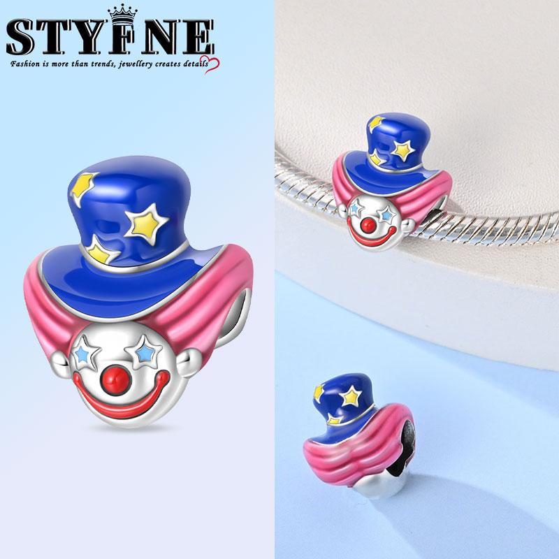 Anniversary Halloween Series Copper Circus, Clowns & Tickets Triple Dangle Charm Fits 3Mm Bracelet Funny Joker Beads Jewelry