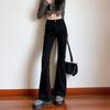 Personalized High-waisted Flared Jeans Women's Spring and Summer New Slim-fitting and Thin Horseshoe Pants Design Slightly Pulled Trousers