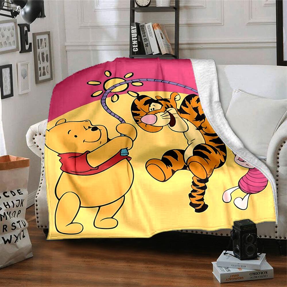 Piglet'S Adventure Friends Flannel Blanket Super Soft Warm Cozy Blanket For Sofa Bed Office Travel Allseason Home Decor Gift