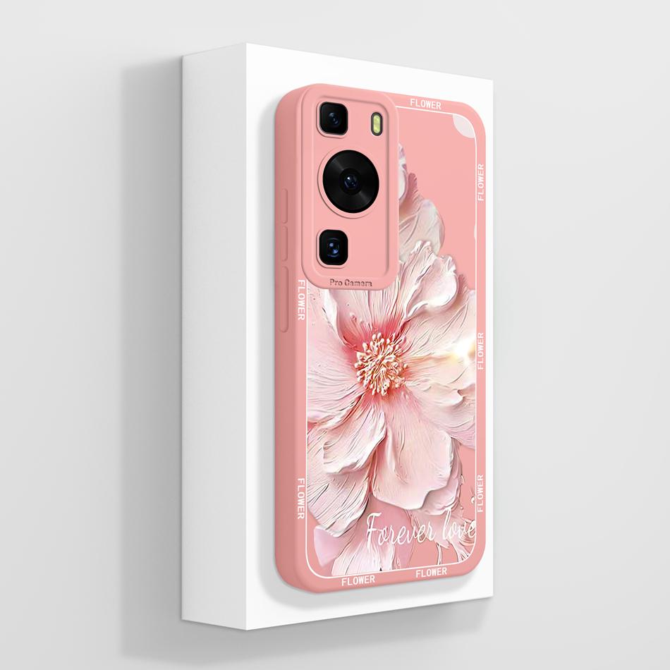 For Huawei P60 Pro Art Case Butterfly Rose Soft Liquid Silicone Cover For Huawei P 60 Art P60Pro Anti Drop Protective Bumper
