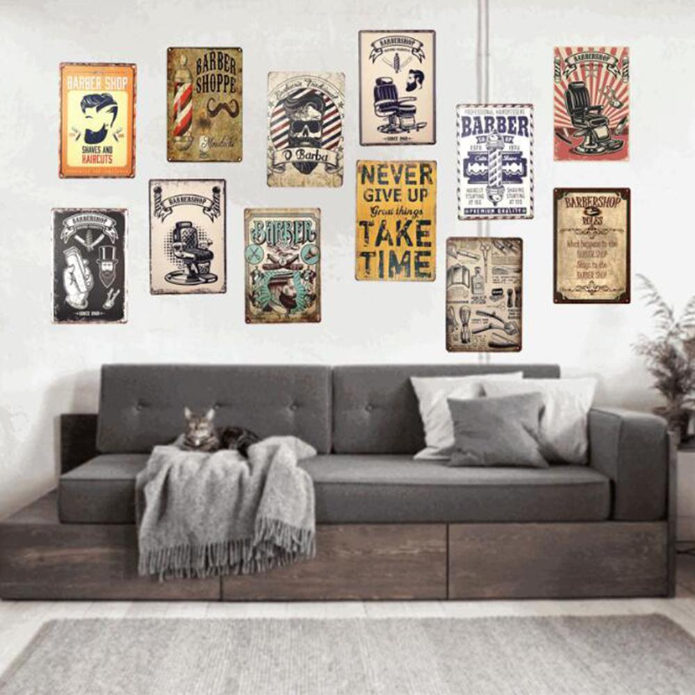 Ретро-постер для парикмахерской, винтажные металлические жестяные вывески, доска для украшения стен парикмахерской, жесть 20x30 см
