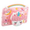 For Samsung Galaxy Tab A9 Case Handle Unicorn Retractable Kickstand Silicone Tablet Cover with Shoulder Strap