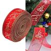 2M Red Flower Printing Christmas Ribbon Christmas Tree Decoration