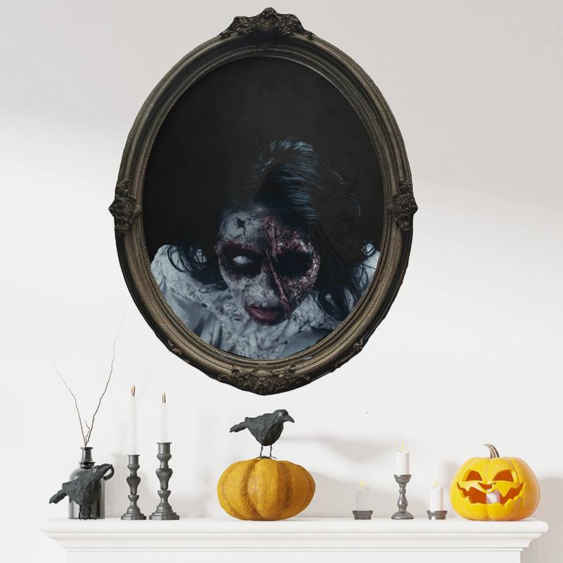 Halloween Theme Horror Mirror Zombie Living Room Festival Atmosphere Wall Decoration Wall Sticker Home Decoration