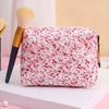 Косметичка с цветочным принтом, большая емкость, на молнии, портативная, многофункциональная, для женщин и девочек, дорожная губная помада, косметический органайзер для туалетных принадлежностей, сумка