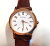 Women's Rose Gold Steel Brown Leather Watch 97L121