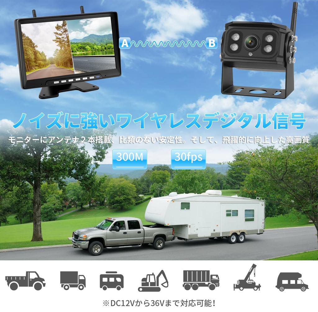 Hizenyo 1080P Беспроводной Комплект Монитора Камеры Заднего Вида с 24В Монитором Заднего Вида IPS LCD с Двумя Раздельными Экранами Цифровой Совместимый с 12В до IP68